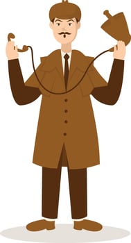 Detective Profession Illustration on White Background. vector