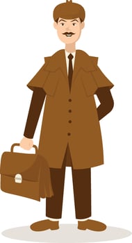 Detective Profession Illustration in Cartoon Design vector