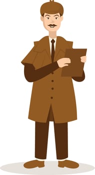 Detective Profession Illustration on White Background vector