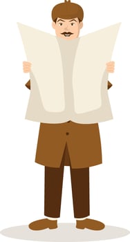 Detective Profession Illustration in Flat Cartoon Design vector