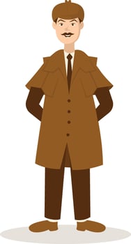 Detective Profession Illustration in Cartoon Shape vector