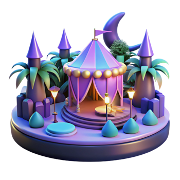 Enchanted 3D Circus Castle Illustration png