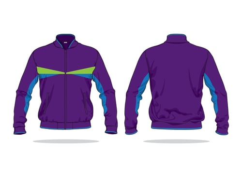 Purple varsity jacket design for sports clothing apparel vector