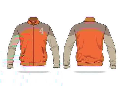 Retro Style Jacket with number on the chest orange colored design vector