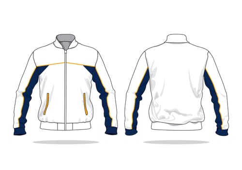 White Jacket template for mock up design vector