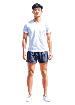 Young Man in Sportswear Standing Confidently Against a png