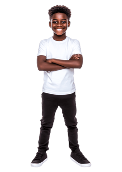 Boy Standing with Arms Crossed in Casual png