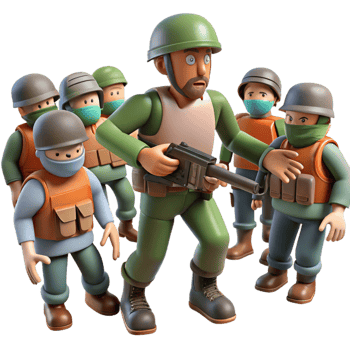 3D Cartoon Soldiers Illustration png