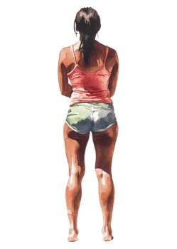 Young Woman Standing in Sportswear from the Back with Natural Pose png