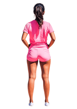 Woman in Pink Sportswear Enjoying a Day of Outdoor Exercise png