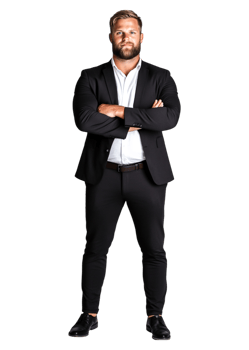 Confident Business Professional in Formal Attire with Arms Crossed png