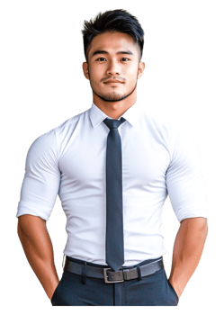 Confident Young Man in Formal Attire with Stylish Short Hair png