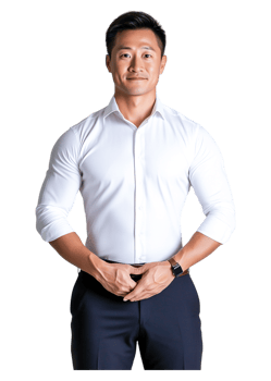 Confident Businessman Posing in Formal Attire with Smile Expression png