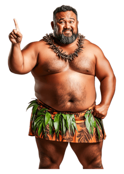 Confidence of Polynesian Man with Traditional Attire and Expression png