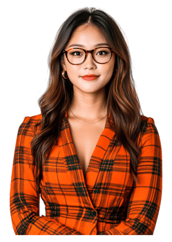 Confident Woman in Stylish Blazer with Glasses and Long Hair png