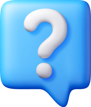 3D speech bubble with question mark icon png