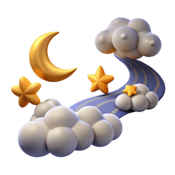 3D Night Sky Cloudscape Illustration png