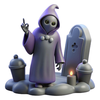 3D Render of a Cartoon Sorcerer png