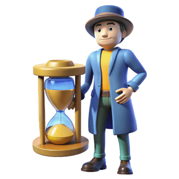 3D Illustration Time Management Man Hourglass png