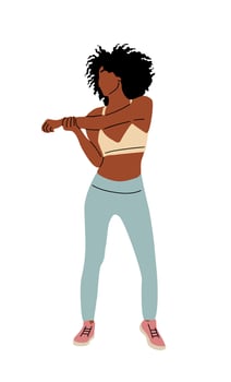 Young woman stretching her arms and legs vector