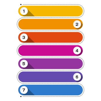 Infographic with 7 steps, process or options. for presentation. png