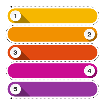 Infographic with 5 steps, process or options. for presentation. png