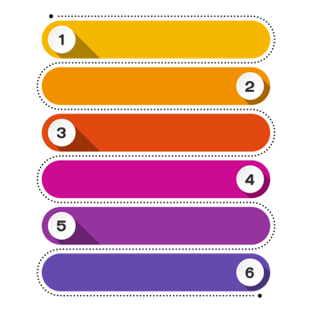 Infographic with 6 steps, process or options. for presentation. png