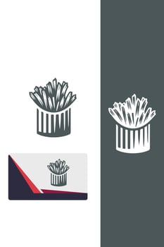 The Fry Cave Fry Cooking logo vector