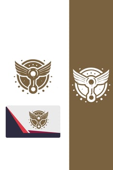 Flight Piston Works Piston Wings logo vector