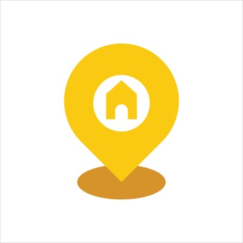 A yellow house icon on a white background vector
