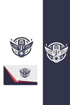 Piston Flight Works Piston Wings logo vector