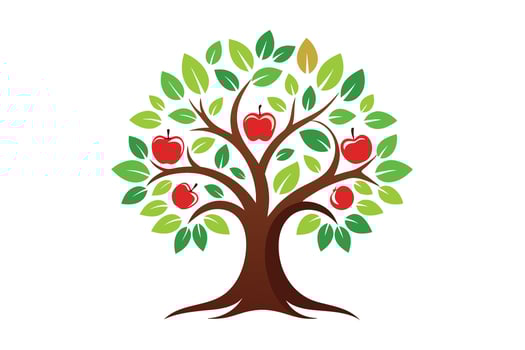 Apple tree graphic design for healthy living. vector