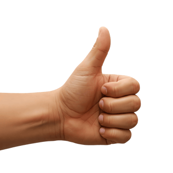 thumb up gesture on transparent background png
