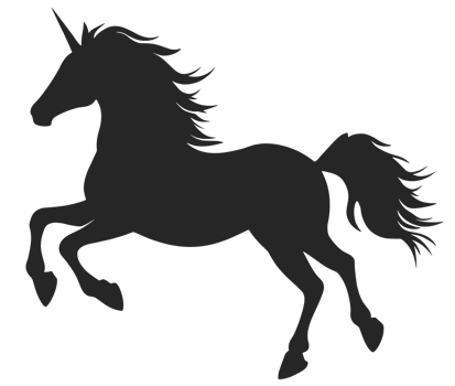 Runnin Unicorn Silhouette Cut Out png