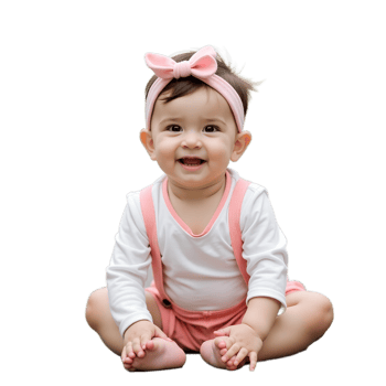 Charming Baby Girl Portrait Ideal for Parenting Blogs and Ads png