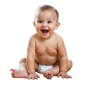 Cute Baby Boy Sitting and Laughing Royalty Free Image png