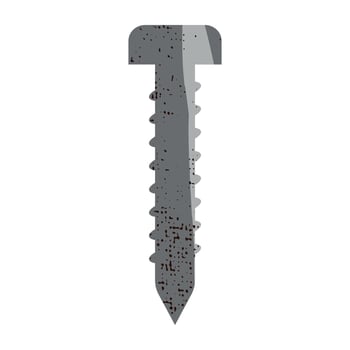 Illustration of a metal screw. illustration. vector
