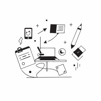 Abstract Digital Art Background with Glowing Home Office Setup concept as A photo featuring an abstract digital art background with a glowing home office setup The image emphasize pure Set 2 vector