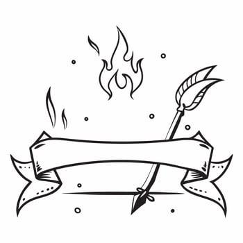 Bow and Arrow with Flames Border concept as Horizontal frame with a bow on the left and a flaming arrow on the right creating a dynamic and fiery Dussehra themed copy space perfect pure vector
