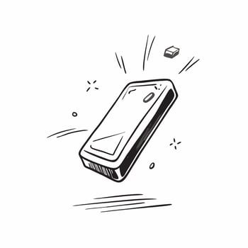 Flat olographic smartphone on sleek background concept as Close up of a modern smartphone floating above a reflective surface holographic light beams highlighting edges isolated on pure vector