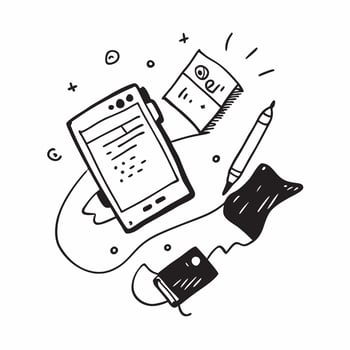 Phone and Pen with Remote Work Text concept as A phone and pen with Remote Work text on a white background symbolizing the blend of communication and note taking in remote work Ca pure vector