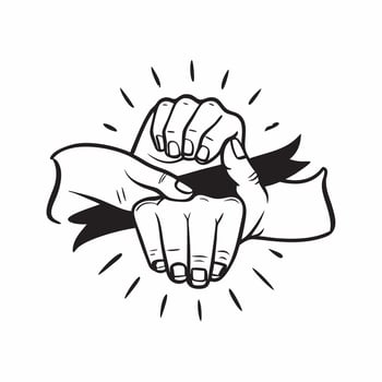 Same Parent Hands with Family Love Text concept as An isolated showing two hands representing same parents holding each other with the word Family Love in a bold modern font pure vector
