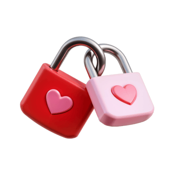 Colorful heart-shaped locks symbolize love and commitment for couples png