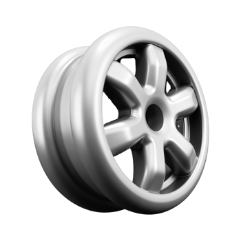 Modern silver car wheel showcasing sleek design details png