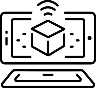 AR technology icon in linear style vector