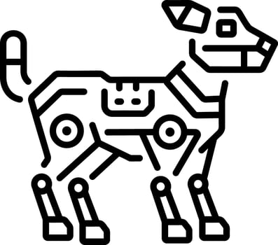 A line style icon of robot dog vector