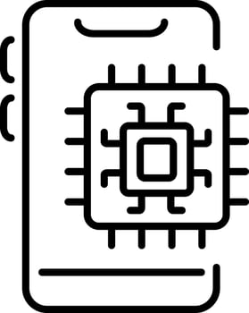 Ai smartphone icon in linear style vector