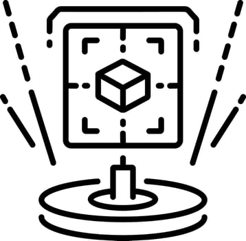 Trendy line style icon of holographic display vector