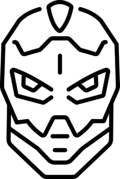 Hacker mask icon in linear style vector