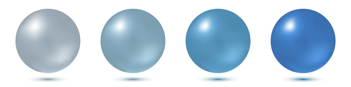 Colored 3d ball, volume sphere on a white background with shadows, colorful pearls, illustration vector